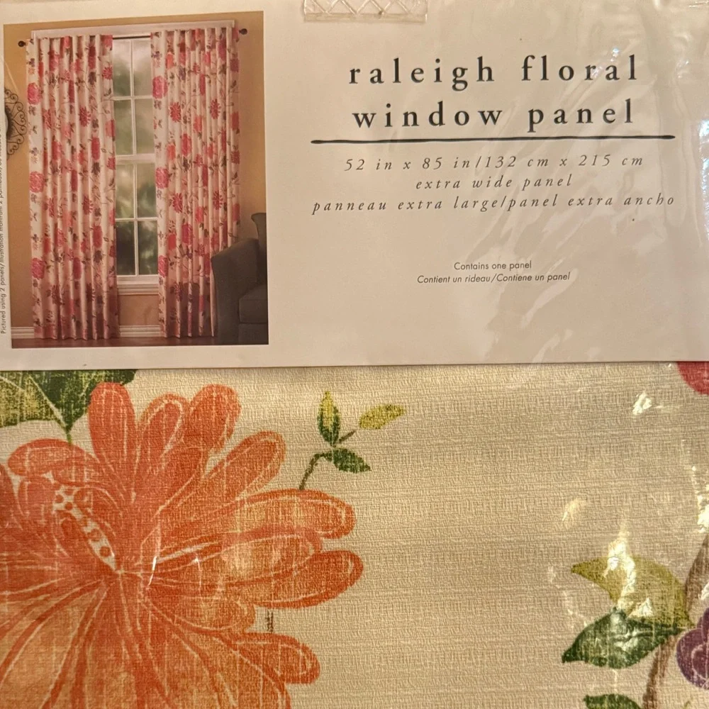 PIER 1 Imports Vintage Raleigh Floral Window Panel Curtains Set Of Two curtains